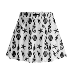 Seahorse Pattern Mini Flare Skirt by Valentinaart