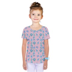 Seahorse Pattern Kids  One Piece Tee