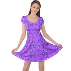 Seahorse Pattern Cap Sleeve Dresses by Valentinaart