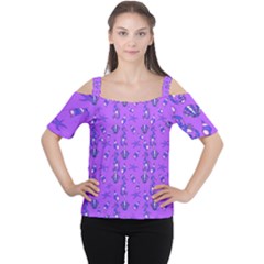 Seahorse Pattern Women s Cutout Shoulder Tee