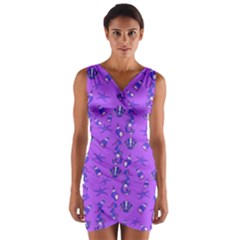 Seahorse Pattern Wrap Front Bodycon Dress by Valentinaart