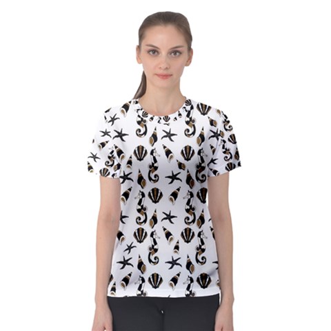 Seahorse Pattern Women s Sport Mesh Tee by Valentinaart