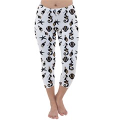 Seahorse Pattern Capri Winter Leggings 