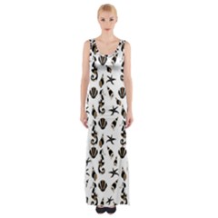 Seahorse Pattern Maxi Thigh Split Dress