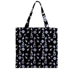 Seahorse Pattern Zipper Grocery Tote Bag