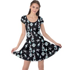 Seahorse Pattern Cap Sleeve Dresses by Valentinaart