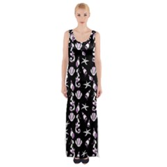 Seahorse Pattern Maxi Thigh Split Dress