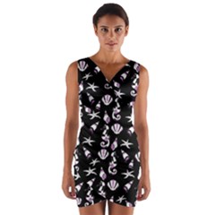 Seahorse Pattern Wrap Front Bodycon Dress by Valentinaart