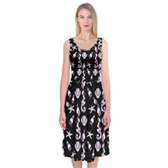 Seahorse Pattern Midi Sleeveless Dress by Valentinaart