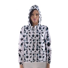 Seahorse Pattern Hooded Wind Breaker (women) by Valentinaart