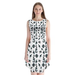 Seahorse Pattern Sleeveless Chiffon Dress  