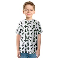 Seahorse Pattern Kids  Sport Mesh Tee