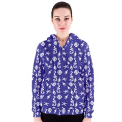 Seahorse Pattern Women s Zipper Hoodie by Valentinaart