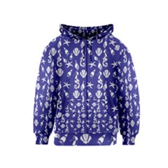 Seahorse Pattern Kids  Zipper Hoodie by Valentinaart