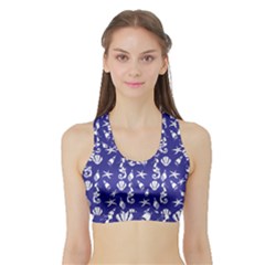 Seahorse Pattern Sports Bra With Border