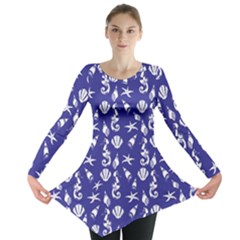 Seahorse Pattern Long Sleeve Tunic  by Valentinaart