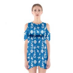 Seahorse Pattern Shoulder Cutout One Piece