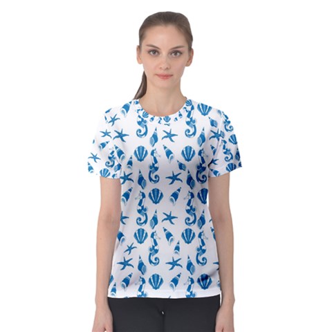 Seahorse Pattern Women s Sport Mesh Tee by Valentinaart