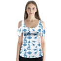 Seahorse pattern Butterfly Sleeve Cutout Tee  View1