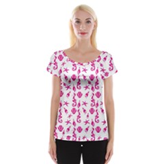 Seahorse Pattern Women s Cap Sleeve Top