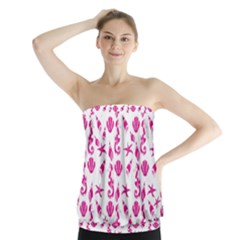 Seahorse Pattern Strapless Top by Valentinaart