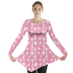 Seahorse Pattern Long Sleeve Tunic  by Valentinaart