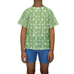 Seahorse Pattern Kids  Short Sleeve Swimwear