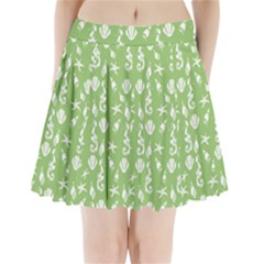 Seahorse Pattern Pleated Mini Skirt