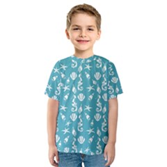 Seahorse Pattern Kids  Sport Mesh Tee