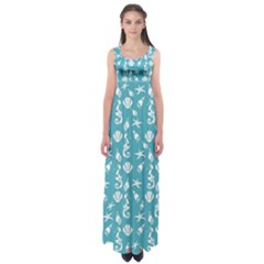 Seahorse Pattern Empire Waist Maxi Dress