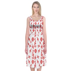 Seahorse Pattern Midi Sleeveless Dress by Valentinaart