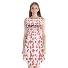 Seahorse Pattern Sleeveless Chiffon Dress  