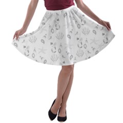 Seahorse Pattern A-line Skater Skirt by Valentinaart