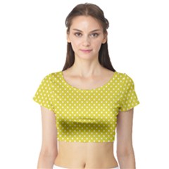 Polka Dots Short Sleeve Crop Top (tight Fit) by Valentinaart