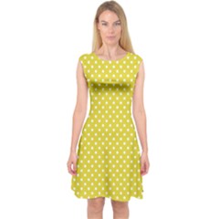 Polka Dots Capsleeve Midi Dress