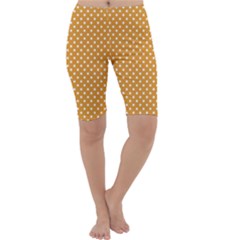 Polka Dots Cropped Leggings  by Valentinaart