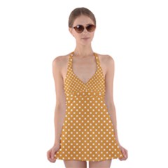 Polka Dots Halter Swimsuit Dress by Valentinaart