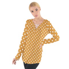 Polka Dots Women s Tie Up Tee by Valentinaart