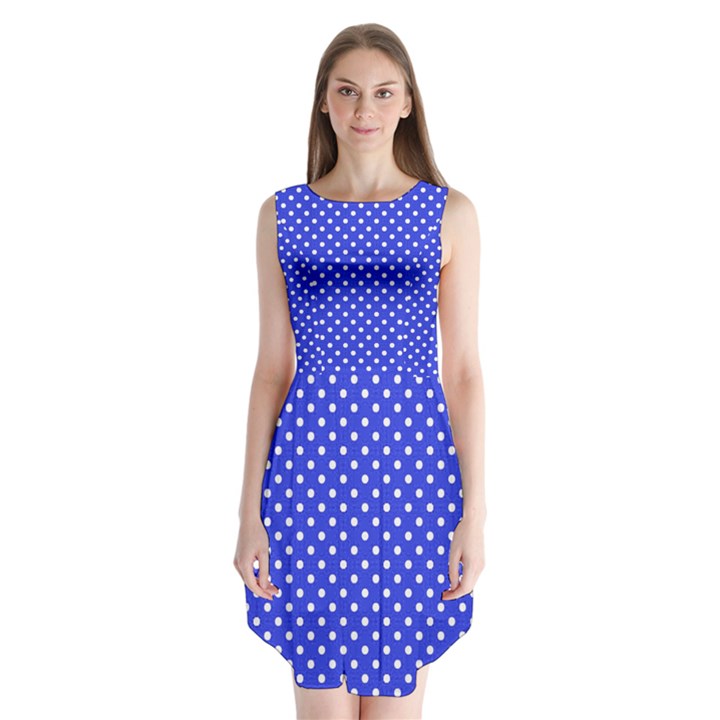 Polka dots Sleeveless Chiffon Dress  