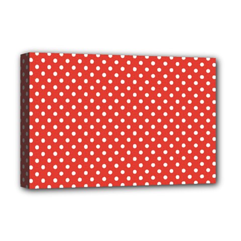 Polka Dots Deluxe Canvas 18  X 12   by Valentinaart