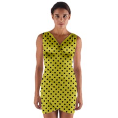 Polka Dots Wrap Front Bodycon Dress by Valentinaart