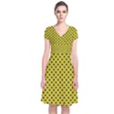 Polka dots Short Sleeve Front Wrap Dress View1