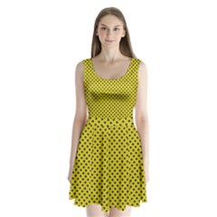 Polka Dots Split Back Mini Dress 