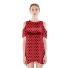 Polka Dots Shoulder Cutout One Piece