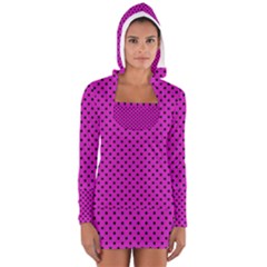 Polka Dots Women s Long Sleeve Hooded T-shirt