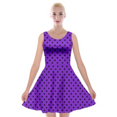 Polka Dots Velvet Skater Dress