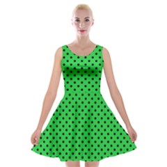 Polka Dots Velvet Skater Dress