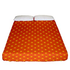 Polka Dots Fitted Sheet (queen Size) by Valentinaart