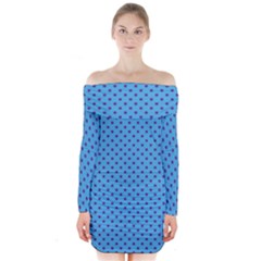 Polka Dots Long Sleeve Off Shoulder Dress