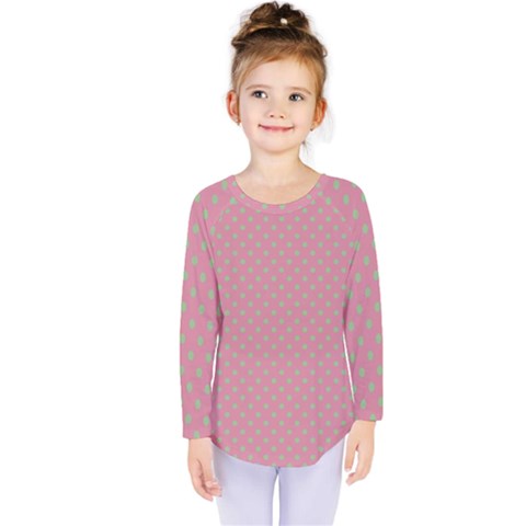 Polka Dots Kids  Long Sleeve Tee by Valentinaart